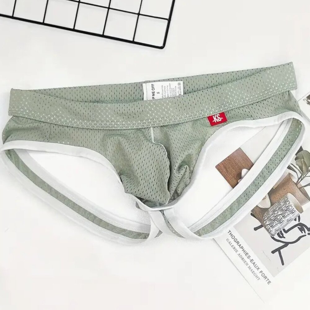Men's Karen Space Hipster Mesh Thong Jockstrap L Grey